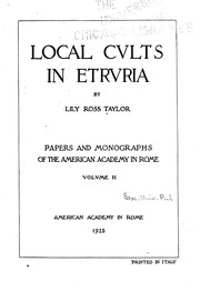 Front cover of Local cults in Etruria by Lily Ross Taylor
