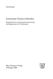 Front cover of Literarische Vereine in Dresden by Dirk Hempel