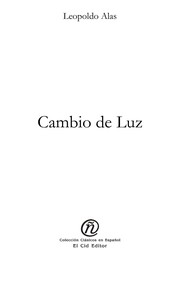 Cover of Cambio de luz by Leopoldo Alas