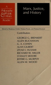 Cover of Marx, justice, and history by Marshall Cohen