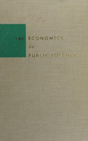Front cover of The economics of public finance by Philip Elbert Taylor