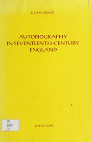 Front cover of Autobiography in seventeenth-century England by Dean Ebner