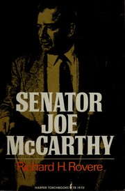 Cover of Senator Joe McCarthy by Richard Halworth Rovere