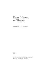 Cover of From history to theory by Kerwin Lee Klein