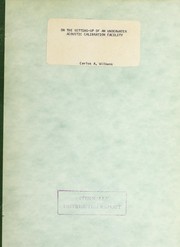 Front cover of On the setting-up of an underwater acoustic calibration facility by Carlos A. Wilkens