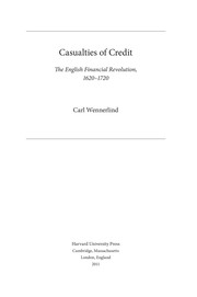 Front cover of Casualties of credit by Carl Wennerlind