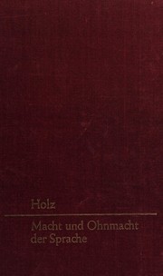 Cover of Macht und Ohnmacht der Sprache by Hans Heinz Holz