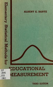 Cover of Elementary statistical methods for educational measurement by Albert E. Bartz