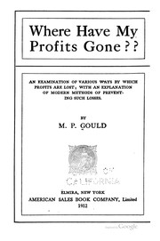 Cover of Where have my profits gone? by Gould, Maurice Philip