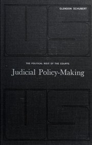 Cover of Judicial policy-making by Glendon A. Schubert