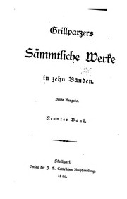 Front cover of Grillparzer's sämmtliche Werke.. by Franz Grillparzer