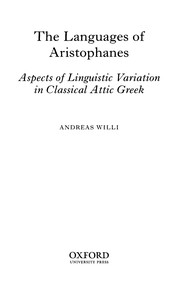 Cover of LANGUAGES OF ARISTOPHANES: ASPECTS OF LINGUISTIC VARIATION IN CLASSICAL ATTIC GREEK by ANDREAS WILLI