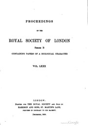 Cover of Proceedings of the Royal Society of London by Royal Society (Great Britain)