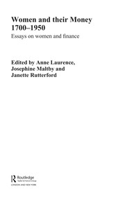 Cover of Women and their money 1700-1950 by Anne Laurence