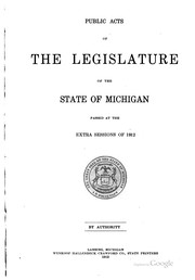 Front cover of Public and local acts of the Legislature of the State of Michigan by Michigan