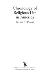 Front cover of Chronology of religious life in America by Russell O. Wright