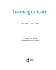 Front cover of Learning to teach by Richard Arends