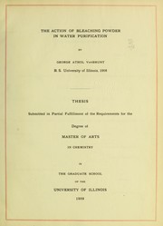 Front cover of The action of bleaching powder in water purification by George Athol Van Brunt