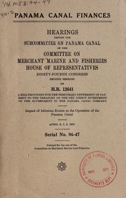 Cover of Panama Canal finances by United States. Congress. House. Committee on Merchant Marine and Fisheries. Subcommittee on Panama Canal.