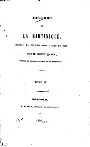 Front cover of Histoire de la Martinique by Sidney Daney de Marcillac