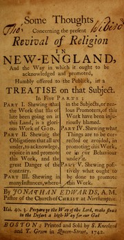 Front cover of Some thoughts concerning the present revival of religion in New-England by Jonathan Edwards