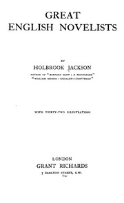 Front cover of Great English novelists by Holbrook Jackson