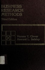 Cover of Business research methods by Vernon T. Clover