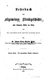 Front cover of Lehrbuch einer allgemeinen Literärgeschichte aller bekannten Völker der Welt by Johann Georg Theodor Grässe
