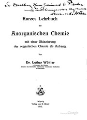 Front cover of Kurzes lehrbuch der anorganischen chemie by Lothar Wöhler