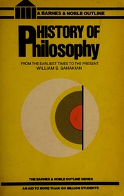 Front cover of History of Philosophy by William S. Sahakian