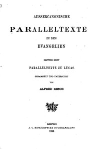 Front cover of Aussercanonische Paralleltexte zu den Evangelien by Alfred Resch