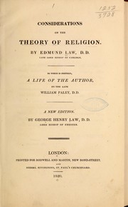 Front cover of Considerations on the theory of religion by Edmund Law
