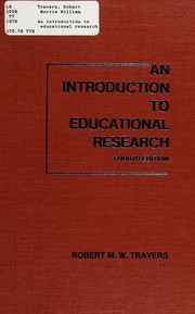 Cover of An introduction to educational research by Robert Morris William Travers