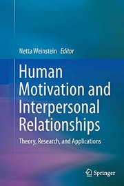 Cover of Human Motivation and Interpersonal Relationships by Netta Weinstein