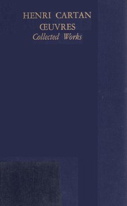 Front cover of Oeuvres Collected Works by Henri Paul Cartan