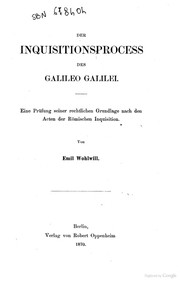 Front cover of Der inquisitionsprocess des Galileo Galilei by Emil Wohlwill