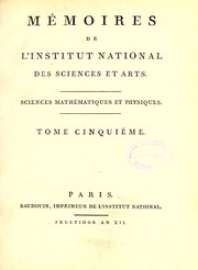 Front cover of Mémoires de l'Institut national des sciences et arts by Institut national des sciences et des arts (France)