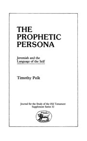 Front cover of The Prophetic Persona by Timothy Polk