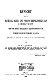 Front cover of Bericht über die mathematischen und naturwissenschaftlichen Publikationen der kön. Böhm .. by František Josef Studnička