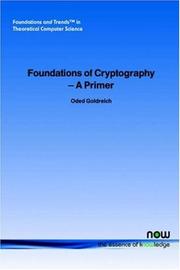 Cover of Foundations of Cryptography by Oded Goldreich