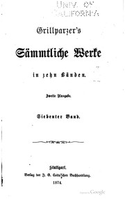 Front cover of Grillparzer's sämmtliche werke by Franz Grillparzer