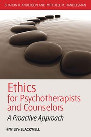 Front cover of Ethics for psychotherapists and counselors by Sharon K. Anderson