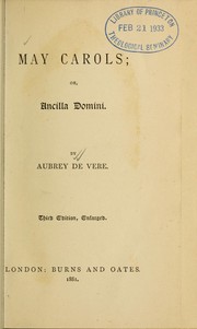 Front cover of May carols by Aubrey De Vere