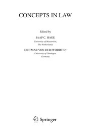 Cover of Concepts in law by J. C. Hage