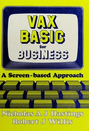 Cover of VAX BASIC for business by N. A. J. Hastings