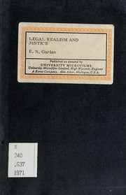 Front cover of Legal realism and justice by Edwin N. Garlan