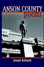 Cover of Anson county by Joseph Bathanti