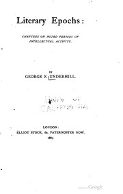 Front cover of Literary epochs by George F. Underhill