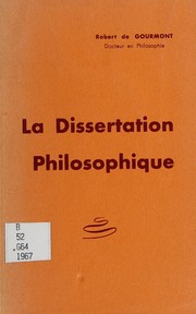Cover of La dissertation philosophique by Robert de Gourmont