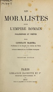 Cover of Les moralistes sous l'empire romain by Benjamin Constant Martha